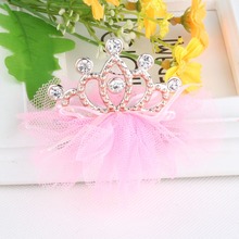 New Baby Hair Accessories Flower Crown Tiaras Hairpins Girls Accessories Rhinestone Crown Ribbon Bow Crystal Baby Hair Clip