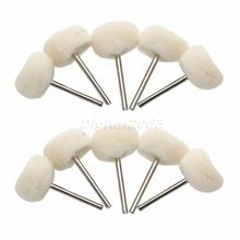 10 PCs 25MM Dia 3MM Fine Shank Wool Polishing Head 1″ Grinding Jewelry Metals Wheels Buffing Felt Dremel Rotary Tool Accessories