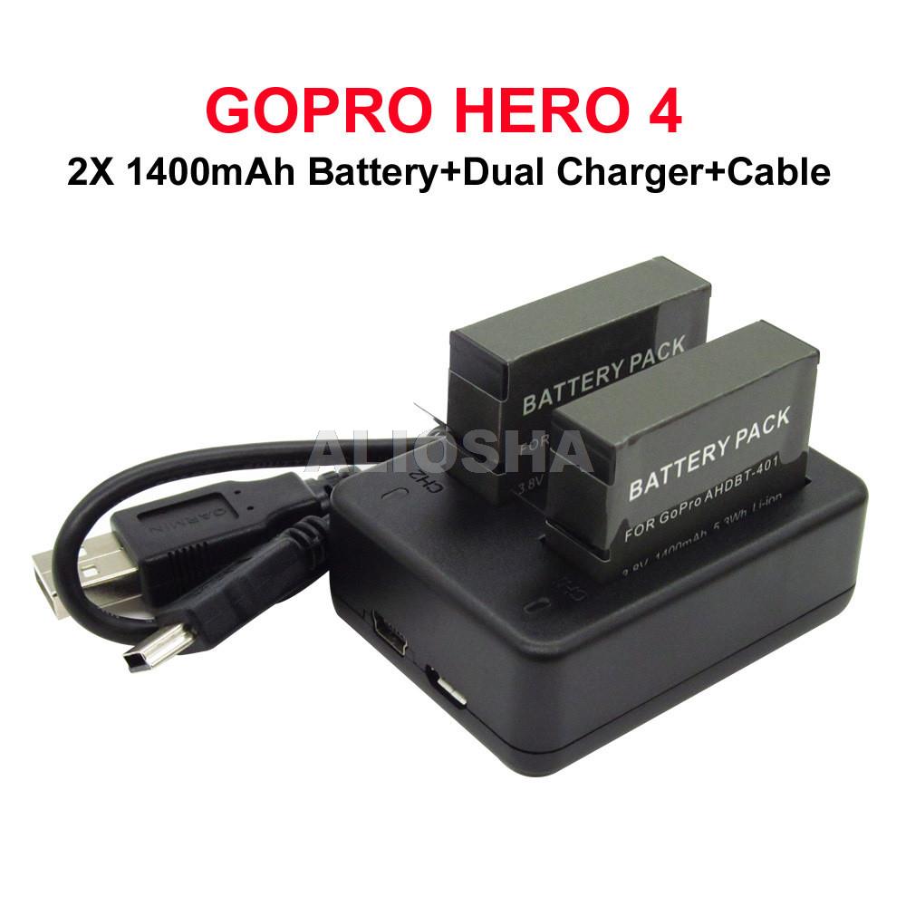 2X-1400mAh-AHDBT-401-Rechargeable-Batteries-Battery-Pack-Dual-Charger-AHDBT-401-for-Gopro-Hero-4