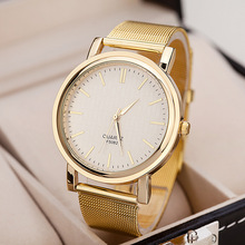 Free shipping Women Dress Quartz Watch Gold Mesh Band Watches Women 2015 New Clock relojes Wristwatches
