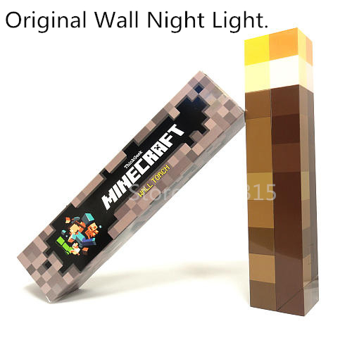 Light Up Minecraft Torch LED Night Wall Light Minecraft Game Design Toys Torch Hand Held or Wall Mount Home Party Decorations #Z