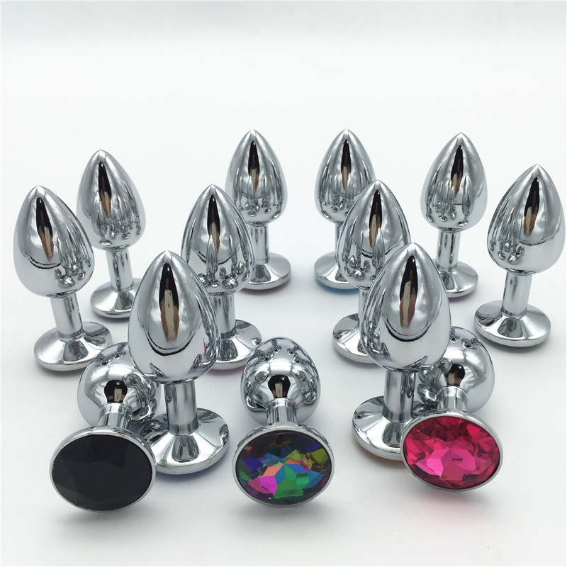Металл Anal Plug 7 5 2 8 см Butt Plug Металл Добыча Бусы Нержавеющая Сталь Crystal