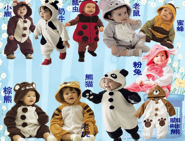 Wholesale-4 sets/lot Fashion Baby Boy&Girl's Romper(Single Layer)14 styles/Animal Romper Cartoon Bodysuit/Baby Climbing Wear