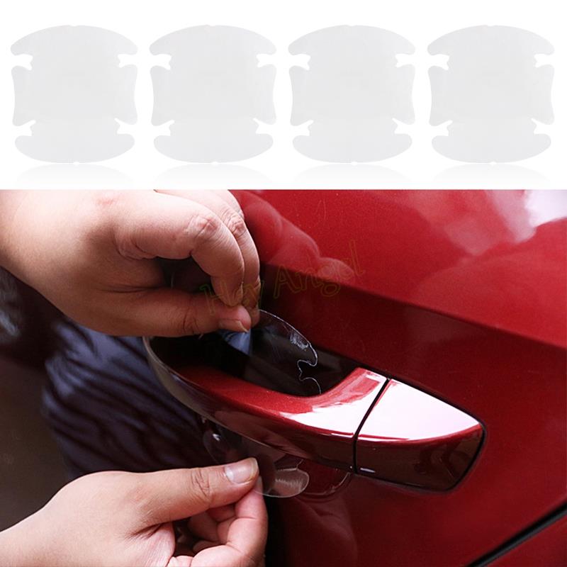 4 pcs/lot Universal Invisible Car door Handle Stickers Car Sticker Protection Protector Film Scratches Resistant Cover #HA10430
