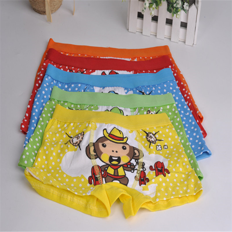 S371 4 Free Shipping Child Underwear Monkey Print Multi Color Kids Pants Boy Girl Cotton Panties