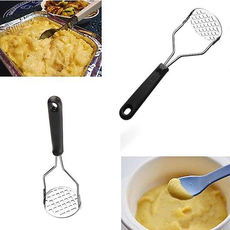 New Stainless Steel Handheld Potato Ricer Vegetable Fruit Grinding Masher Easy Kitchen Tool Random Colors