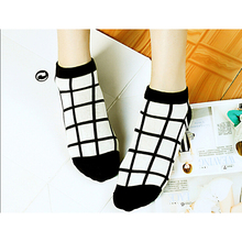 1 pair Soft Pure Socks Elastic Low Cut Stripes Ankle Socks Cotton Houndstooth Sport Exercise Hotsell