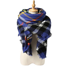 Free Shipping Scarf Lovely Best Gift Wrap Za Famous Brand Cashmere Shawl 2016 New Design Winter Tartan Plaid Shawl Woman
