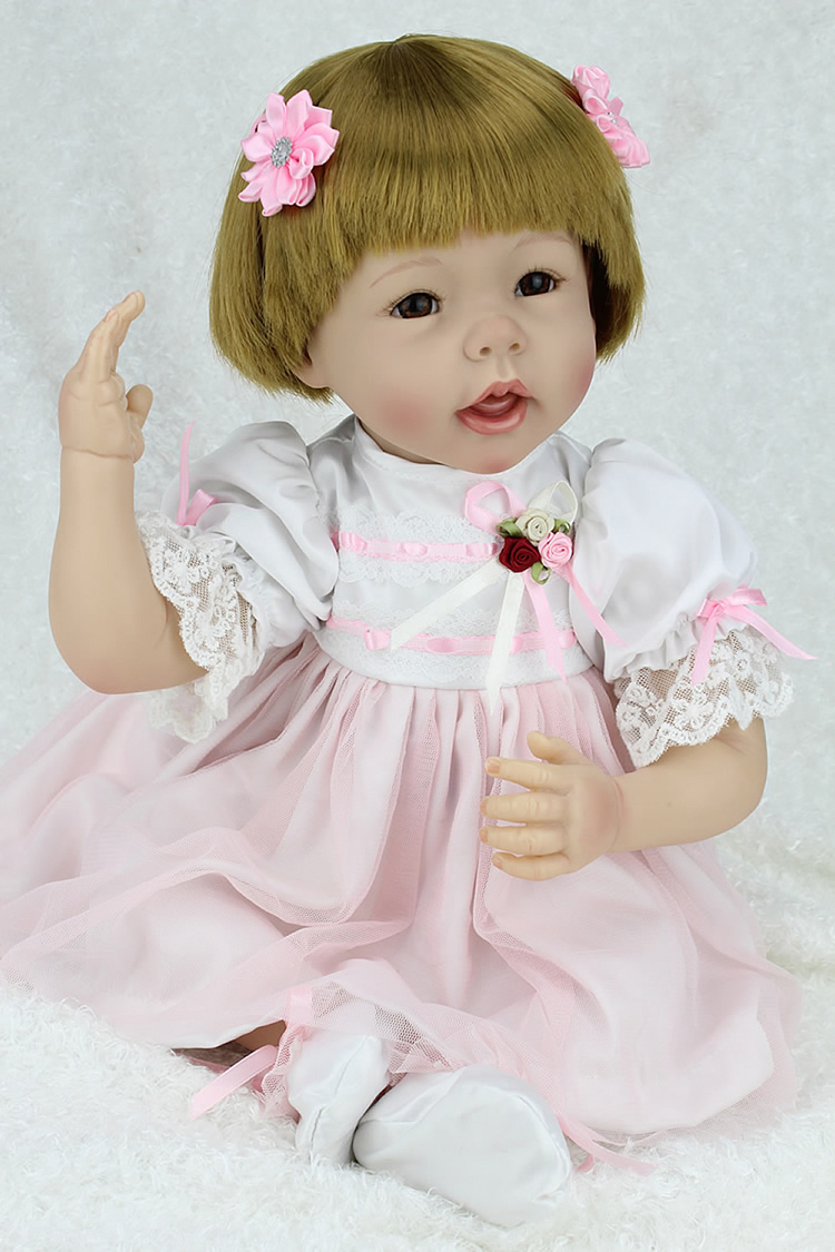 55cm Simulation Lifelike Silicone Vinyl Reborn Baby Doll Toys Child Christmas Brithday Gift Girl Brinquedos Play House Newbabies