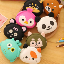 2015 New Fashion Lovely Kawaii Candy Color Cartoon Animal Women Girls Wallet Multicolor Jelly Silicone Coin