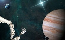 space Jupiter the universe astronaut satellite Star 4 Sizes Wall Decor Canvas Poster Print