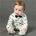 Handsome Baby Rompers Infant Newborn 0 24M Bow Romper Costume Cotton Tie Jumpsuit Clothes Gentleman Body