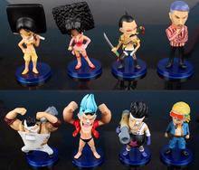 Anime One Piece 8Pcs/Set 6-9cm Franky PVC Figuarts Franky Family Action Figure Model Collectibles Brinquedos Toys