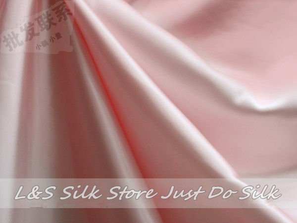 Free shipping/free epacket/100% silk fabric /plain dyed/light pink/silk dress fabric/silk bedding fabric/silk bedding/ #LS0744-7