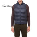 Vest Men Ultra Light Down Stand Collar Zipper Puff Gilet Jackets Sleeveless Waistcoat Plus Size Black