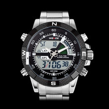 Splendid Fashion Men Silver Alloy LCD Electronic Dive Watch Wrist 30M Waterproof Mens Sport watch Casual Watches Quartz