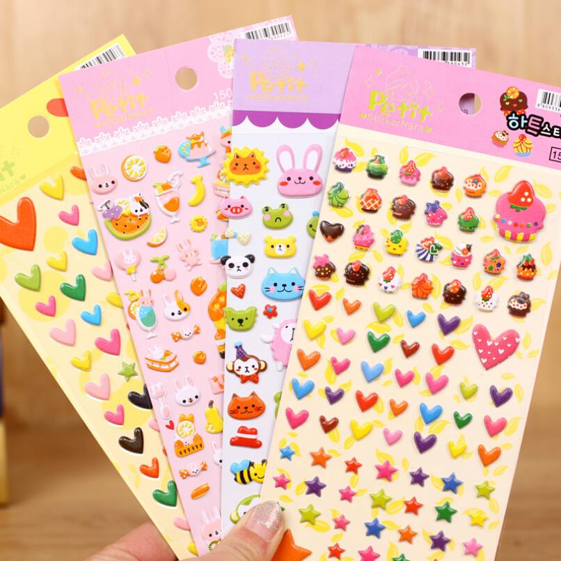 DIY Cute Kawaii Cartoon 3D Soft Sponge Bubble Animal Wall Stickers for Kids Diary Decoration Scarpbooking