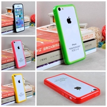 2014 Hot sale retail 2pcs rubber soft solid color phone bags cases Bumper For iphone 5c covers with 10th colors Drop shipping