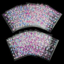 24pcs lot 3D Beauty Nail Art Stickers Summer Style Heart Colorful Flower Nail Foil Manicure Decals