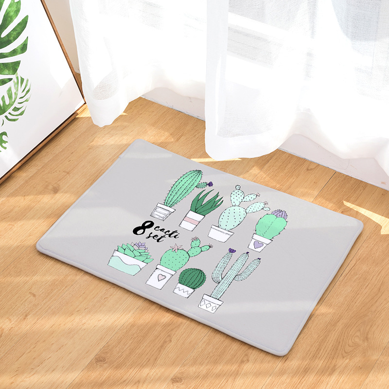 Alfombras de bienvenida de franela de Cactus para puerta Delantera