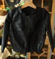 2017 spring children s clothes girls jackets causal short section thin baby girl pu leather jackets