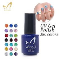MONASI Free Shipping Three Steps Yellow Color Shiny Cover Non-Toxic Bling Bling UV Gel Polish(DB081~DB100)