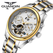 Original GUANQIN Watches Men Top Brand Luxury Automatic Mechanical Tourbillon Waterproof Commercial Men Watch Relogios Masculino