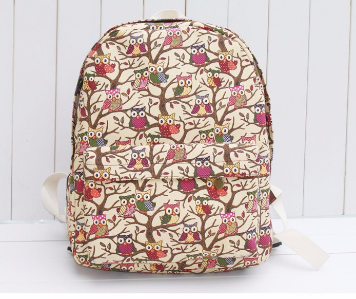 Free-Shipping-2015-NEW-Owl-backpack-female-bags-canvas-cartoon-backpack-casual-school-bag-F0-110