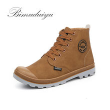 Spring Autumn Outdoor Walking Men’s Ankle Boots Fashion Casual Shoes Waterproof Snow Boots Microfiber Leather High Cut Leisure