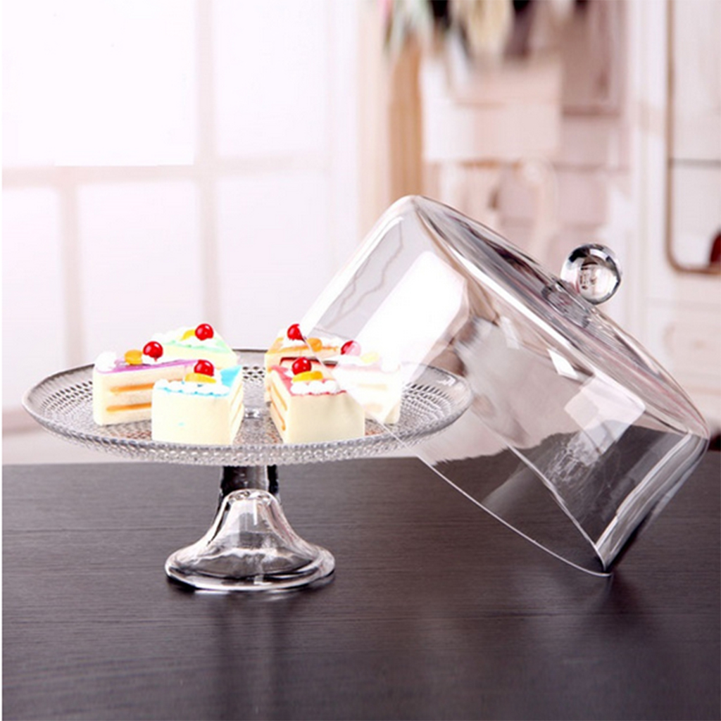 Details about   1/12 Miniature Dollhouse Acrylic Cake Plate Fruit Tray with Cover Decoration 