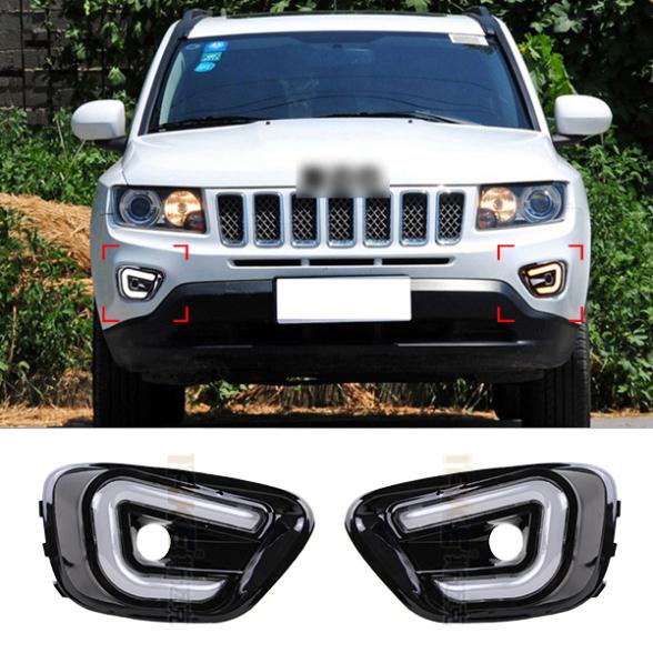LED Guiding light Car Styling DRL For Jeep Compass 2011 2012 2013 2014 Daytime running lights High Quality Free shipping