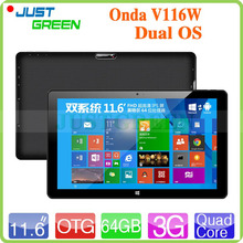 Original 11 6 inch 1920x1080 IPS Onda V116W 3G Dual Boot Tablet PC Z3736F Quad Core