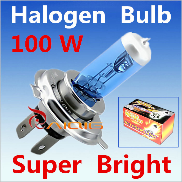 Car Light Source 20pcs H4 Super Bright White Fog Halogen Bulb  100W Car Headlight Lamp Auto parts wholesale and sales promotion