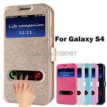 Luxury S4 Silk Pattern Flip Cover Case For Samsung Galaxy S4 i9500 SIV PU Leather Phone Bag With Stand Design Function Hot Sale