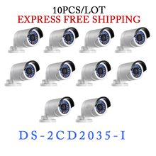 Wholesale 10 pcs lot original DS 2CD2035 I 1080p infrared outdoor network camera 3MP IR bullet