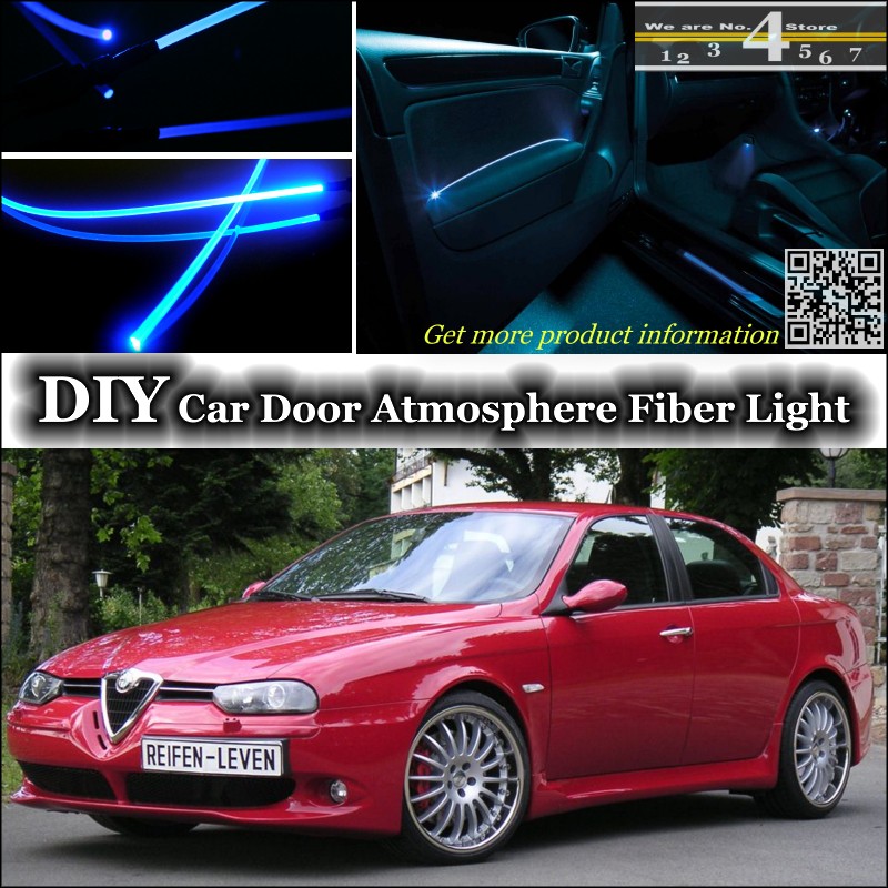 interior Ambient Light Tuning Atmosphere Fiber Optic Band Lights For Alfa Romeo 166 AR Inside Door Panel illumination Refit