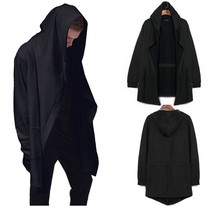 Europe&america Style New Hoody Sweatshirts Cloak Long Sleeves Men Shawl Outwear Streetwear Style Hoody Men’s Plus Long Hoodies