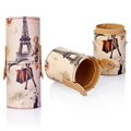 New Empty Round Box Holder Cosmetic Craft Tool Makeup Brush Pen Holder Organizer PU Leather Cup