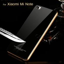 Mobile font b Phone b font Accessories Aluminum Metal Border Tempered Glass Back Cover For Xiaomi