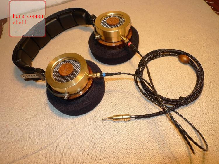 brass headphone Pure copper shell 50mm driver Fever headset