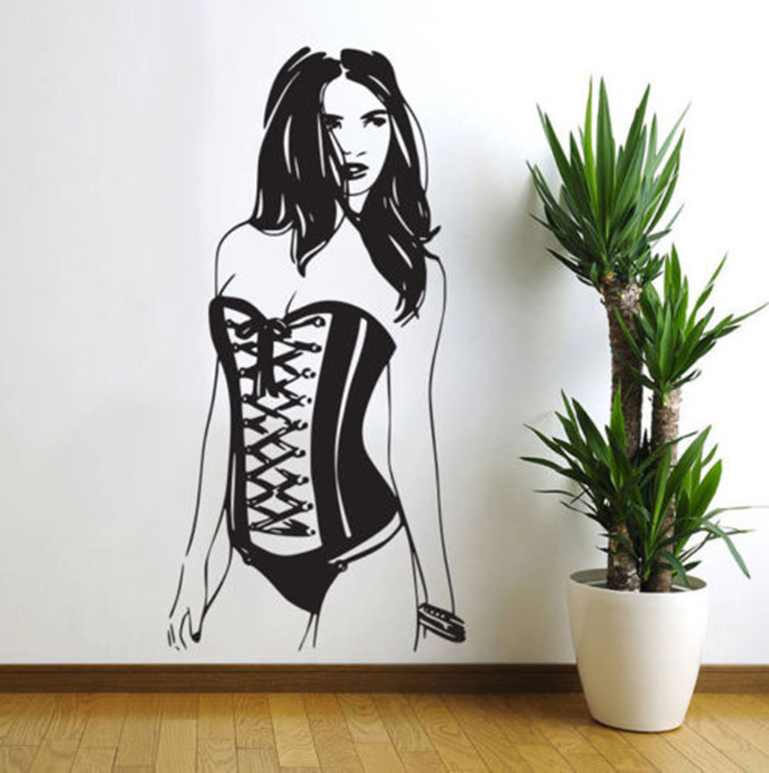 High Quality Carve Sexy Woman Pin Up Girl Wall Decal Art