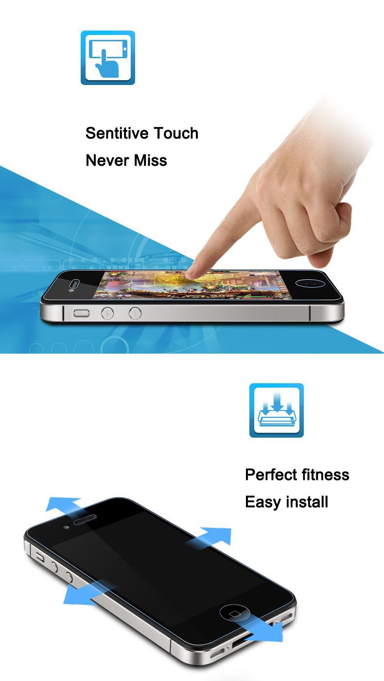 1pcs Top quality 0.3mm 2.5D Arc Premium scratch-resistant Tempered Glass Film screen protector for iPhone 4 4S screen guard