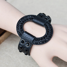 Exaggerated Fashion shining leather one direction charm secret bracelets men for women bangles steampunk rock vintage
