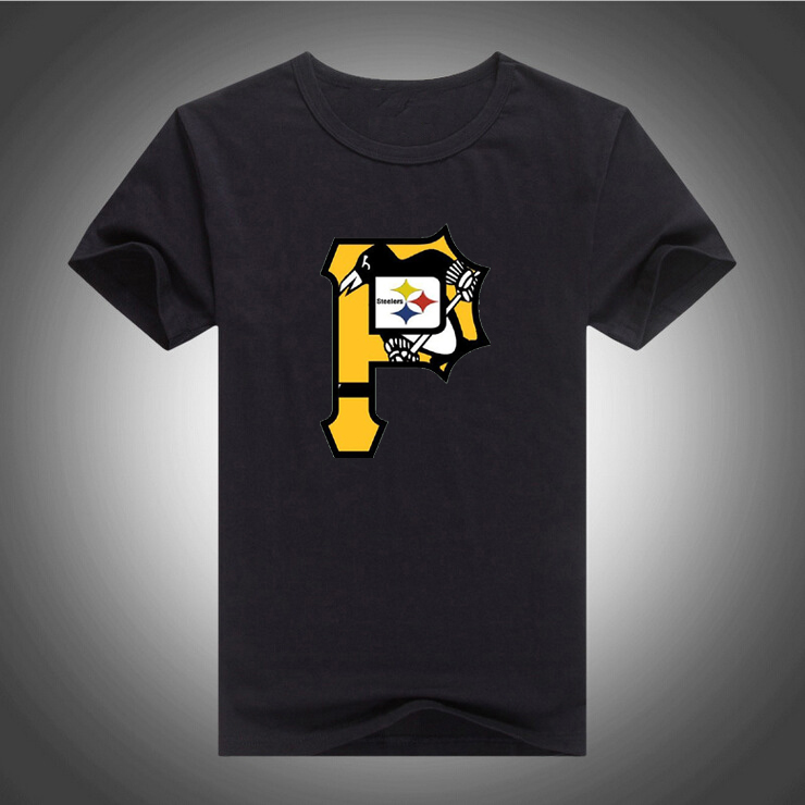 2016最高品質印刷ピッツバーグスポーツロゴペンギン海賊メンズtシャツ半袖スティーラーズtシャツ熱い販売603