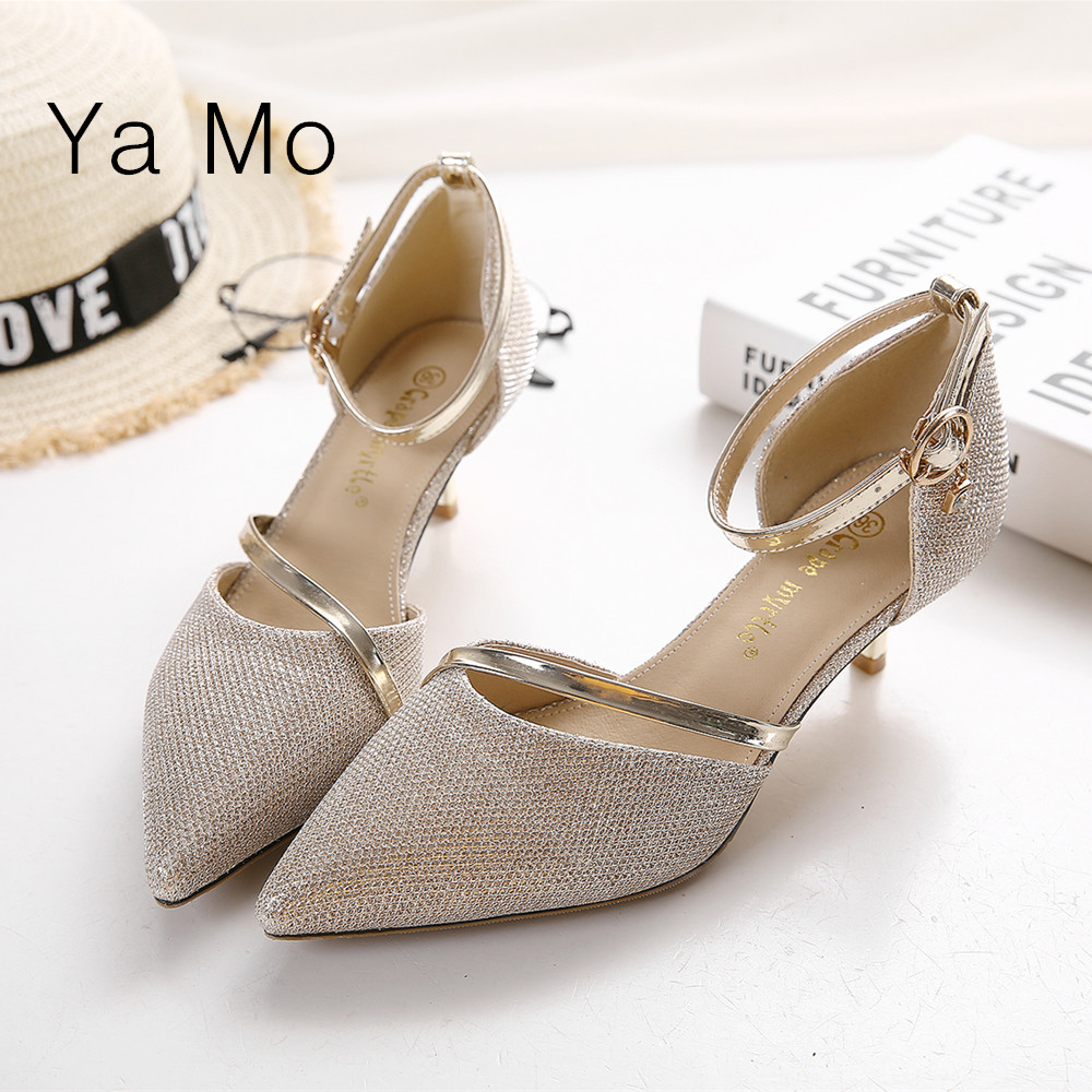 gold silver shoes low heel