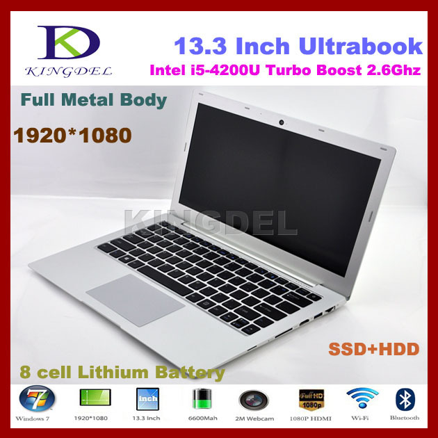 Free shipping Laptop Ultrabook Noterbook Computer 13 3 Dual Core i5 CPU 4GB RAM 32GB SSD