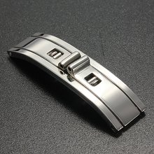 Brand New Silver WatchBand Stainless Steel Butterfly Deployment Clasp Buckle 5mm 6mm for Steel Watchbands