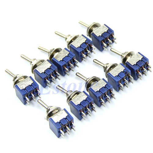 20pcs 6-Pin DPDT ON-ON Mini Toggle Switch 6A 125VAC Switches Wholesale