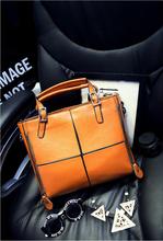 Hot Sale! Bag fashion bags 2015 patchwork nubuck leather women’s handbag smiley shoulder bags free shipping