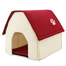 2016 New Arrival Dog Bed Cama Para Cachorro Soft Dog House Daily Products For Pets Cats Dogs Home Shape 2 Color Red Green